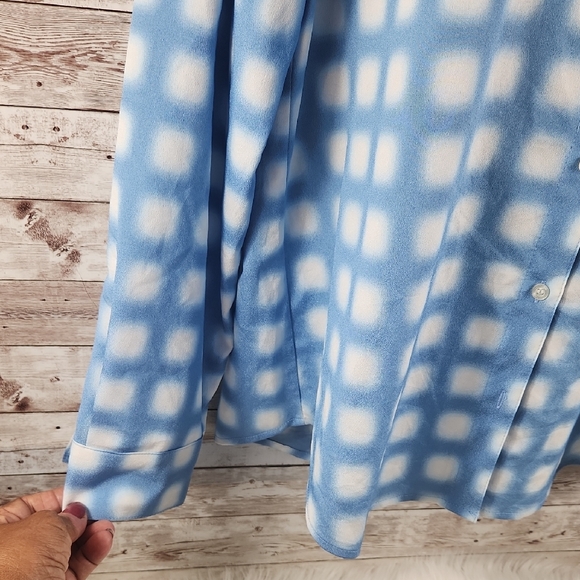 Blue and White Checkered Blouse - Picture 3 of 10